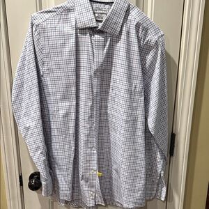 Jos. A. Bank Blue and White Plaid Casual Shirt